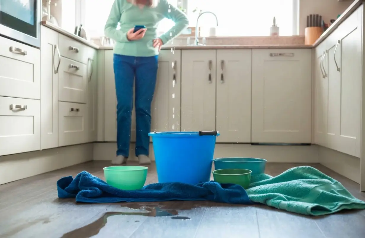 Standing water being removed from a flooded property