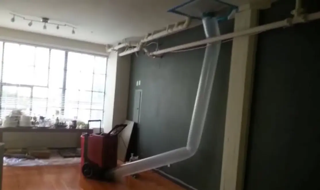 Burst pipe causing water damage inside a home