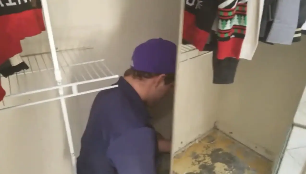 Step-by-step water damage inspection process being carried out in a San Diego property