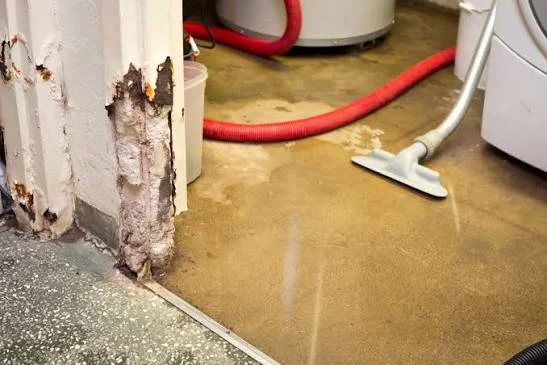 Moisture meter checking hidden moisture in a wall