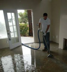 Technician performing professional water extraction