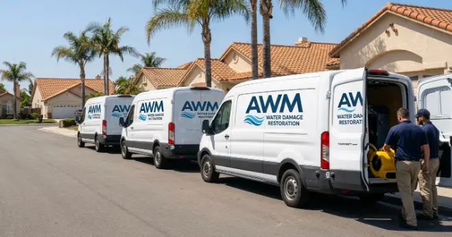 water damage restoration EI Cajon 3 AWM water damage restoration crew serving El Cajon and East County homes